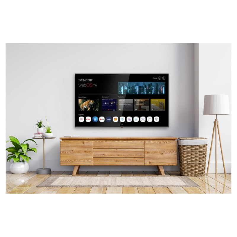 Sencor LED televizor SLE 65US804B, 4K Ultra HD, Smart TV, WebOS, Magični daljinski, AI ThinQ, Crni