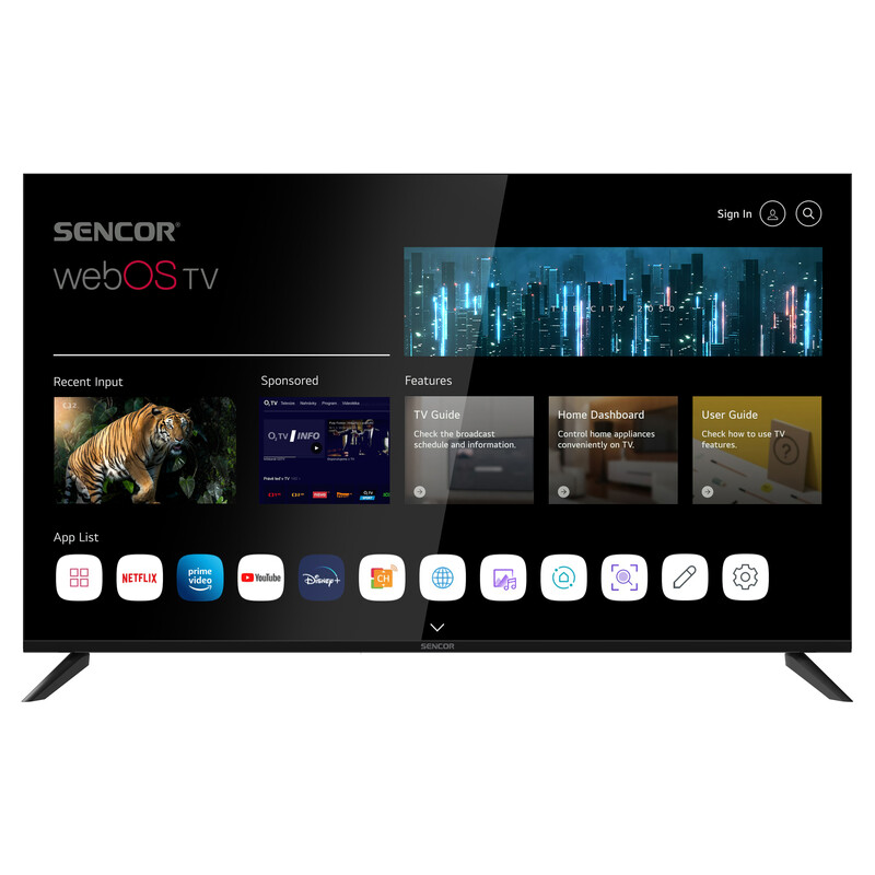 Sencor LED televizor SLE 50US804B, 4K Ultra HD, Smart TV, WebOS, Magični daljinski, AI ThinQ, Crni