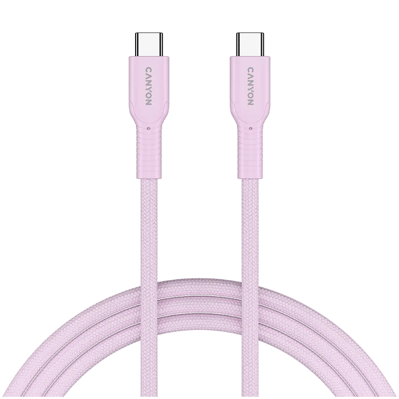 CANYON kabel 60CL C-C 60W COLOR Braided 1m Pink