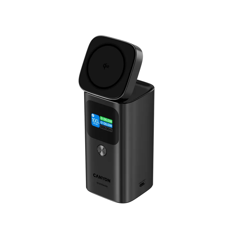CANYON power bank, CNS-CPB150DG, Qi2 magnetic OnPower 150 15000mAh Aluminium Dark grey