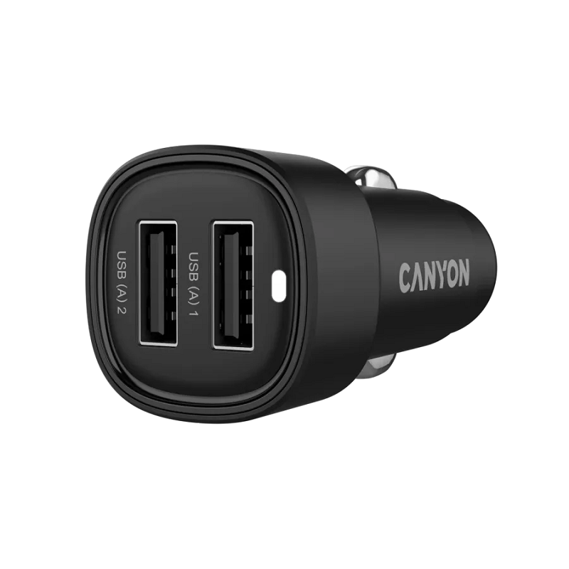 CANYON auto punjač punjač OnDrive 24 24W 2xUSB-A Black