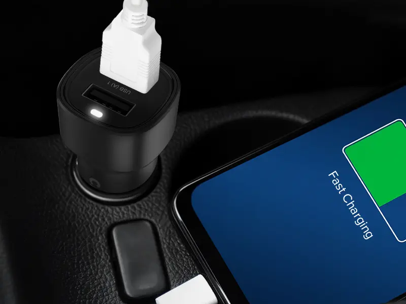CANYON auto punjač punjač OnDrive 24 24W 2xUSB-A Black