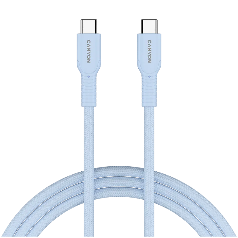 CANYON kabel 60CL C-C 60W COLOR Braided 1m Light Blue