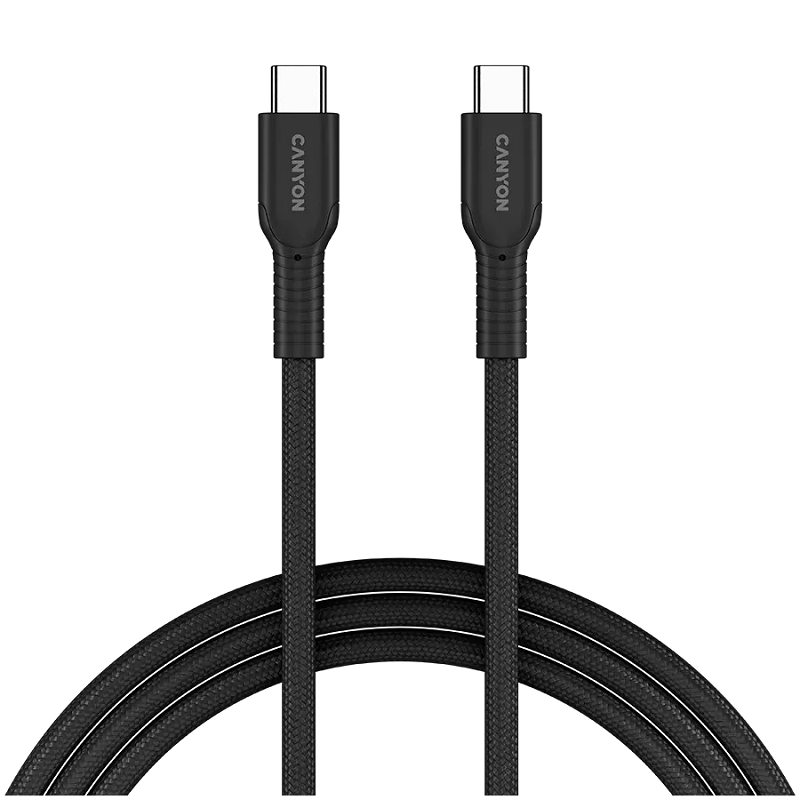 CANYON kabel 60CL C-C 60W COLOR Braided 1m Black