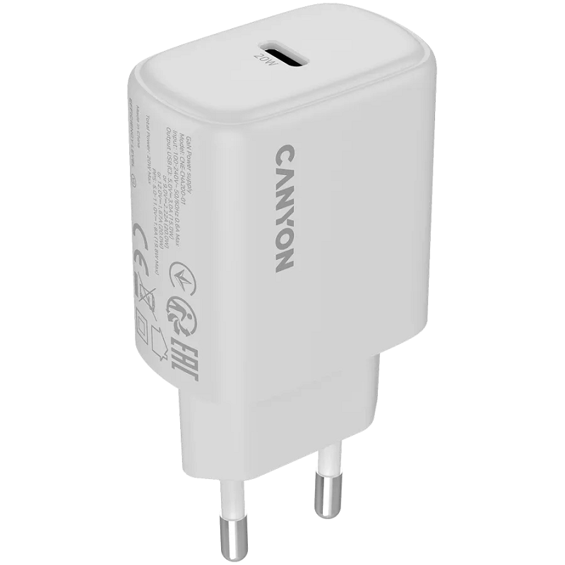 CANYON punjač OnCharge 200 20W 1xPD EU White
