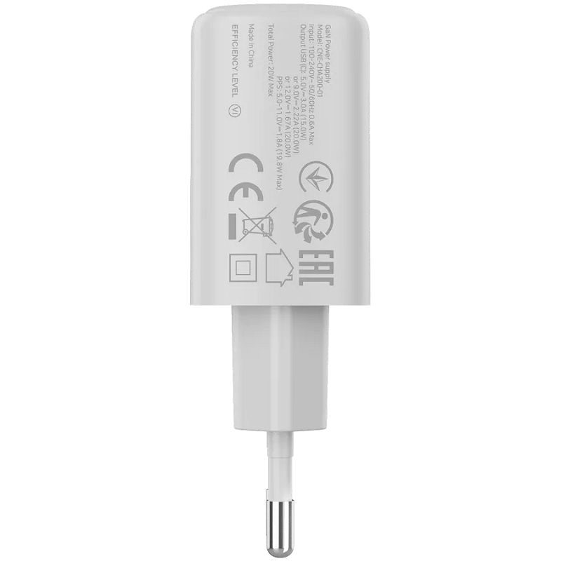 CANYON punjač OnCharge 200 20W 1xPD EU White