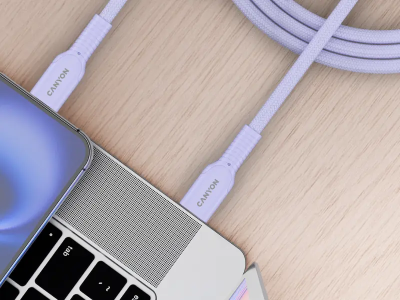 CANYON kabel 60CL C-C 60W COLOR Braided 1m Purple