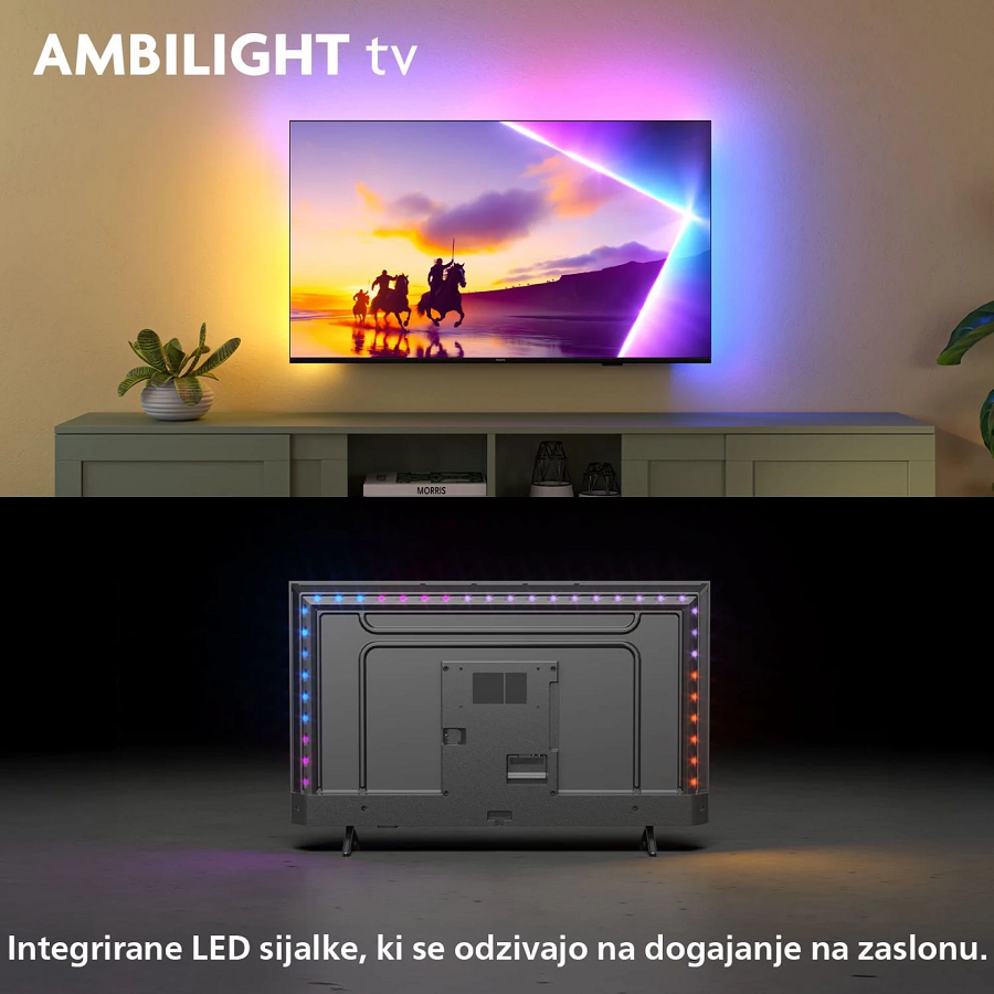 PHILIPS QLED televizor 50PUS8510/12, 4K Ultra HD, Ambilight, Smart TV, TITAN OS,Pixel Precise Ultra HD, Dolby Atmos, Crni