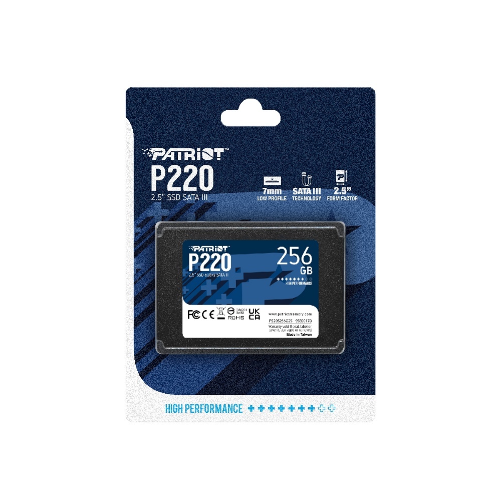 Patriot SSD 256GB 2.5", P220up to R/W: 550/500 MB/s