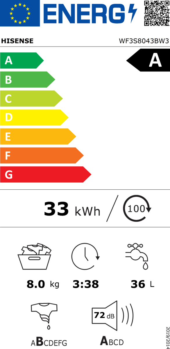Hisense mašina za veš WF3S8043BW3