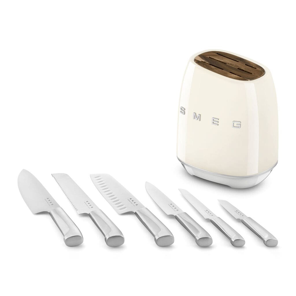 Smeg set noževa u bloku KBSF02CR, bež