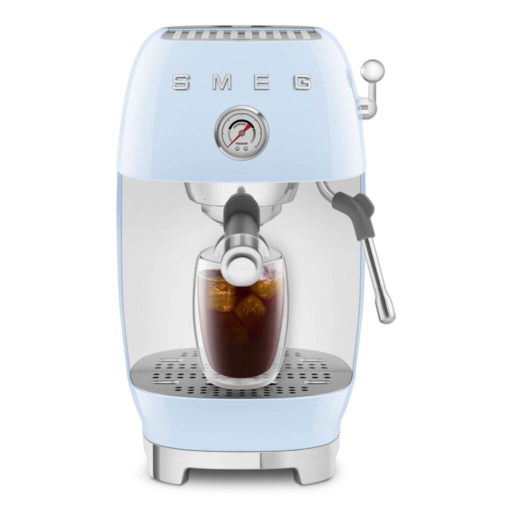 Smeg aparat za espresso kafu ECF03PBEU, ručni, pastelno plavi