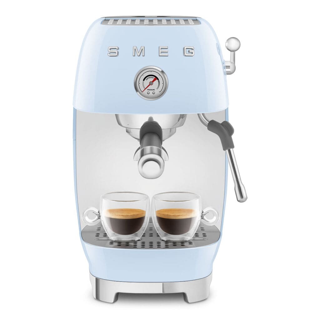 Smeg aparat za espresso kafu ECF03PBEU, ručni, pastelno plavi