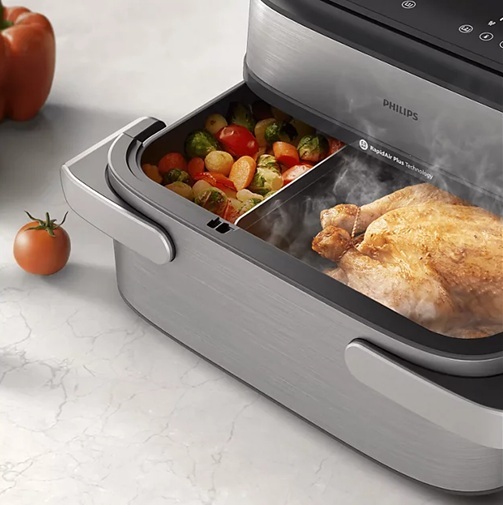 PHILIPS friteza na vrući zrak NA565/02 s funkcijom kuhanja na paru, 2750 W, 9.5 L