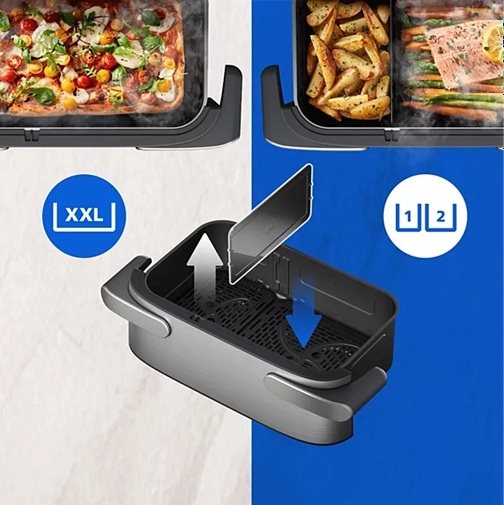 PHILIPS friteza na vrući zrak NA565/02 s funkcijom kuhanja na paru, 2750 W, 9.5 L
