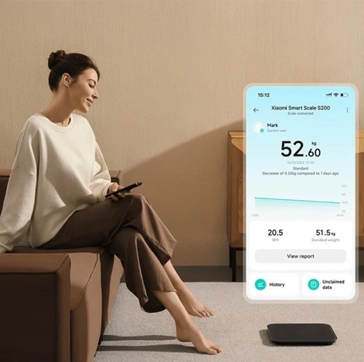 XIAOMI osobna vaga MI Smart Scale S200, siva