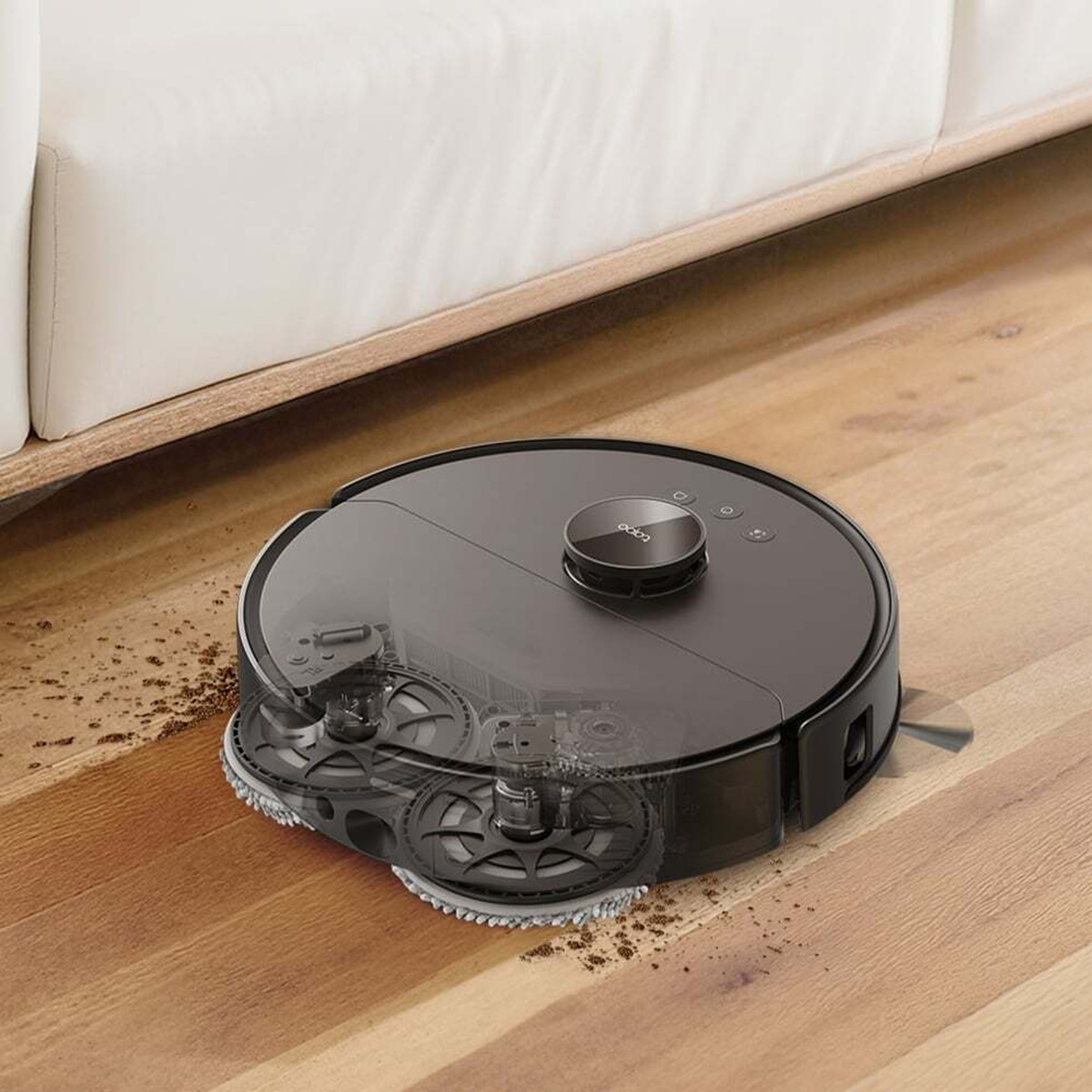Roborock antibakterijske rotirajuće mop krpe za robotski usisivač Saros 10R / Z70 (SXTB10RR), 4 kom, tamno sive