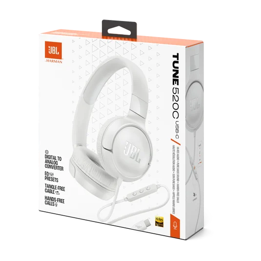 Slušalice JBL Tune 520 USB-C bijele