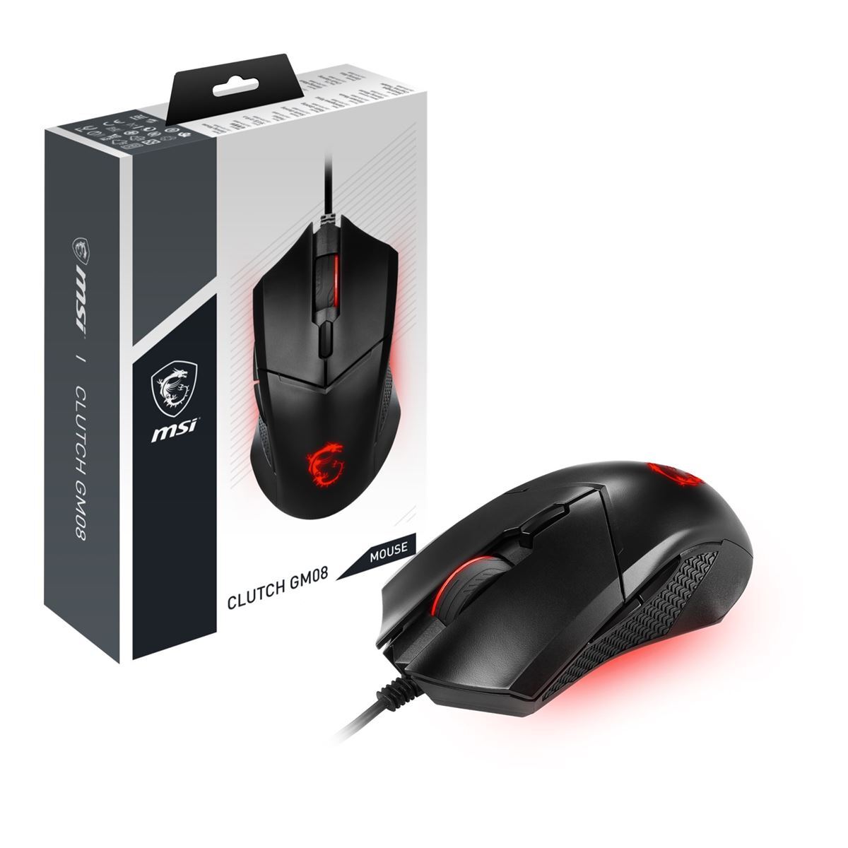 MSI Gaming Miš Clutch GM08 Optički 4200 DPI Crni
