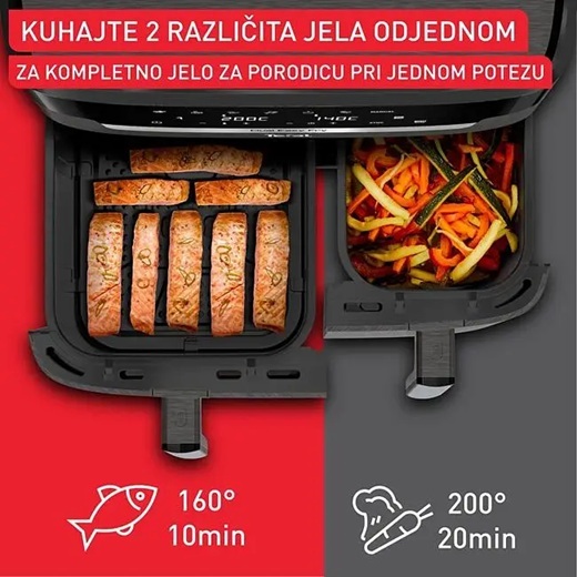 TEFAL friteza na vrući zrak EY942HE0 Dual Easy Fry XXL, 6,5 L + 4,5 L