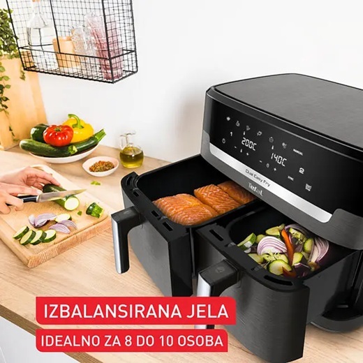 TEFAL friteza na vrući zrak EY942HE0 Dual Easy Fry XXL, 6,5 L + 4,5 L