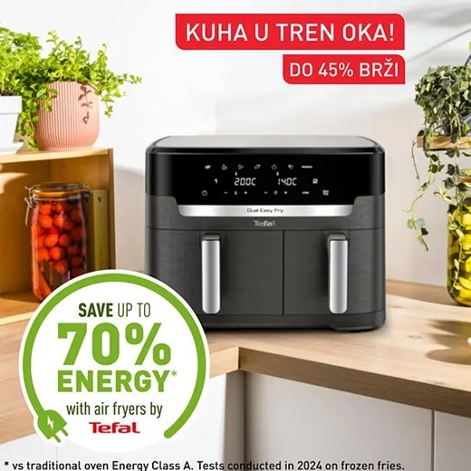 TEFAL friteza na vrući zrak EY942HE0 Dual Easy Fry XXL, 6,5 L + 4,5 L