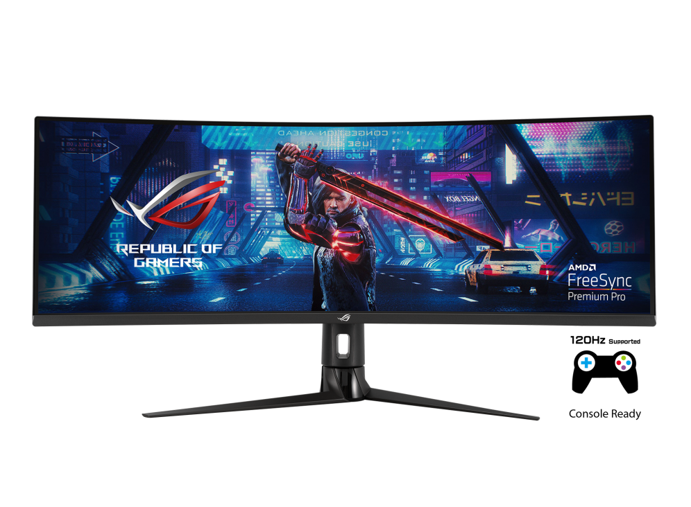 ASUS ROG Strix XG49VQ gaming monitor, 49", 3840x1080, VA, Curved, FreeSync Premium Pro, DisplayHDR 400, HDMI, DP, 144Hz, 4ms