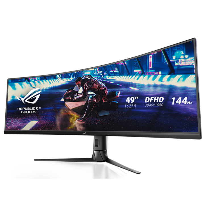 ASUS ROG Strix XG49VQ gaming monitor, 49", 3840x1080, VA, Curved, FreeSync Premium Pro, DisplayHDR 400, HDMI, DP, 144Hz, 4ms