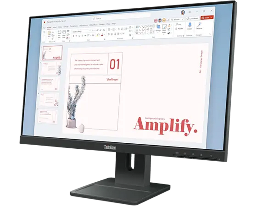 Lenovo ThinkVision E24-40 Monitor 64BAMAR1EU, 23.8", Full HD, IPS, HDMI, DP, VGA, 100Hz, 4ms