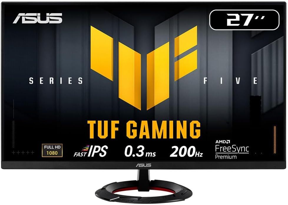 ASUS TUF VG279Q5R gaming monitor, 27", 1920x1080, IPS, Ravni, FreeSync Premium, Extreme Low Motion Blur, HDMI x2, DP, 200Hz, 1ms, zvučnici