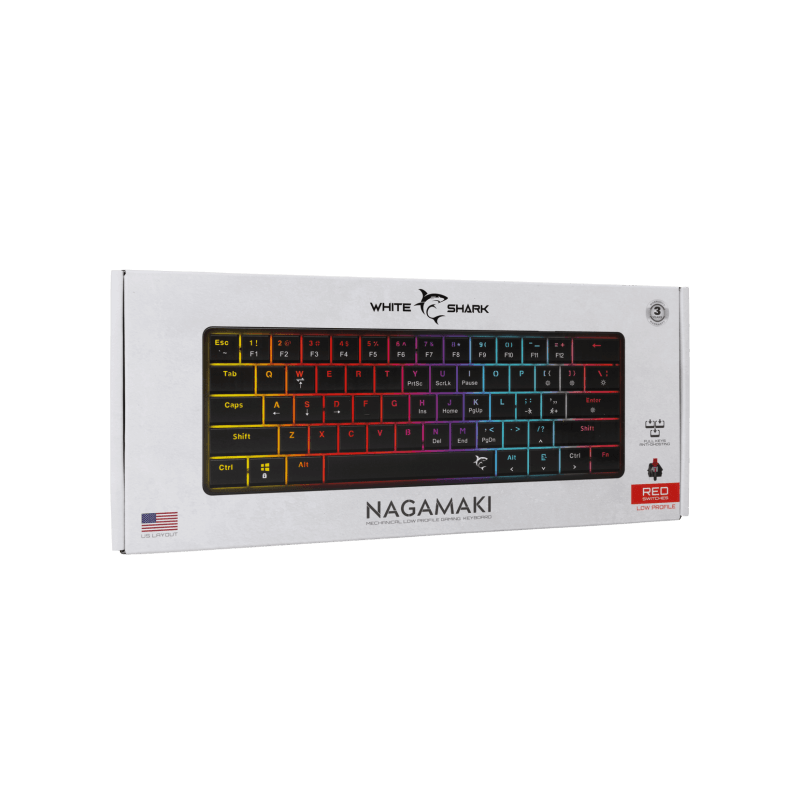 WHITE SHARK gaming tastatura GK-006111 NAGAMAKI Crna-Mehanička US-RED SWiTCH