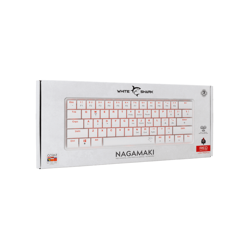 WHITE SHARK gaming tastatura GK-006212 NAGAMAKI Bijela-Mehanička/ HR - RED SWiTCH