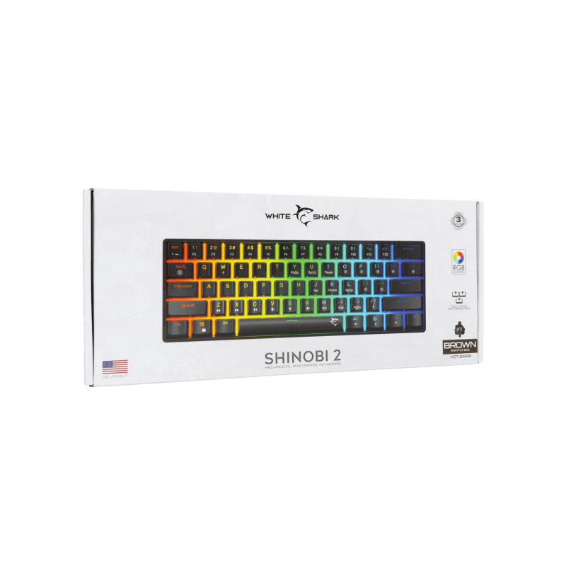 WHITE SHARK gaming tastatura GK-004131 SHINOBI-2 Crna - Mehanicka / US- BROWN SWiTCH