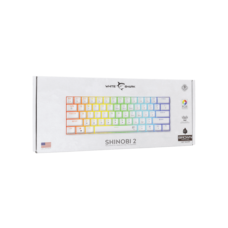 WHITE SHARK gaming tastatura GK-004231 SHINOBI-2 Bijela- Mehanicka/US - BROWN.SW