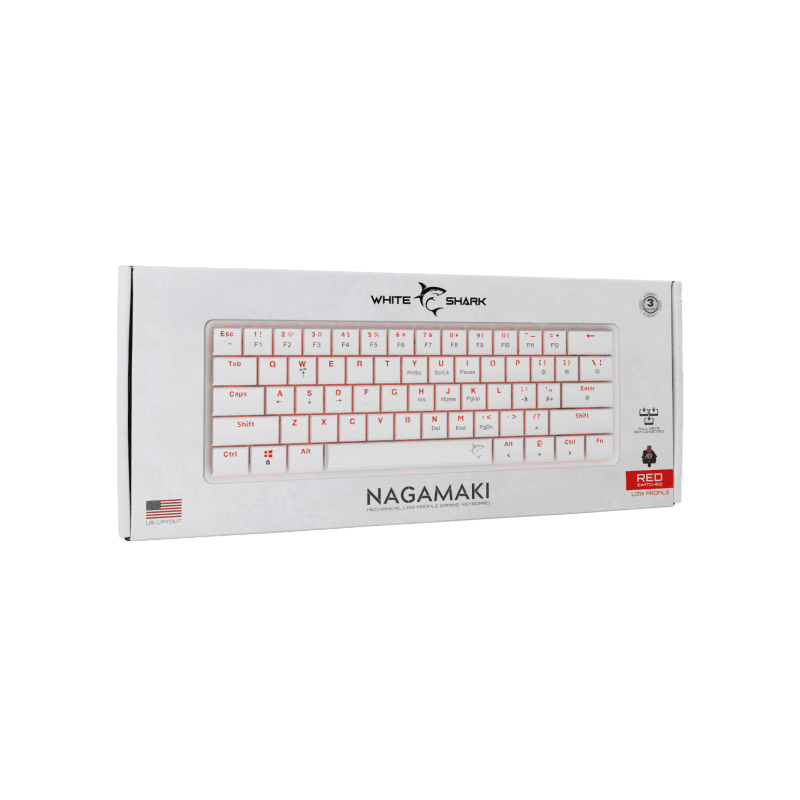 WHITE SHARK gaming tastatura GK-006211 NAGAMAKI Bijela-Mehanička/ US - RED SWiTCH