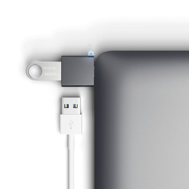Satechi adapter Tip-C na USB-A 3.0, sivi