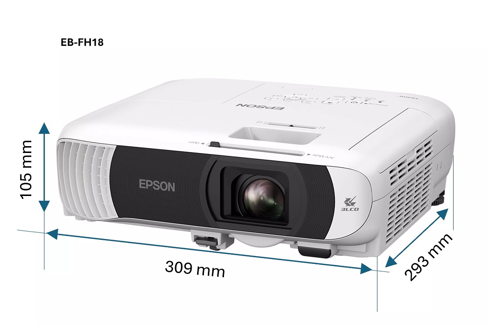 EPSON projektor EB-FH18, 3LCD, Miracast, bijeli