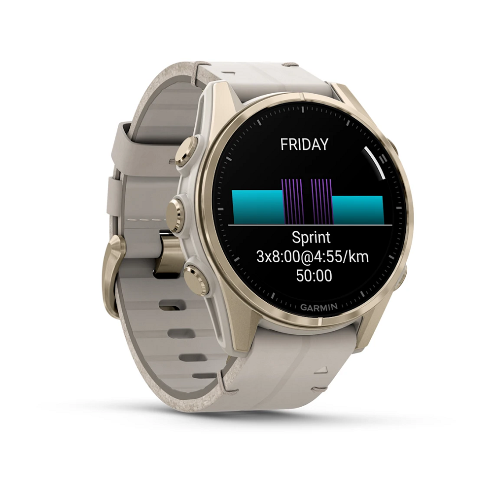 GARMIN Fenix 8 43 mm AMOLED Sapphire Soft Gold Stainless Steel/Fog Gray, 010-02903-40