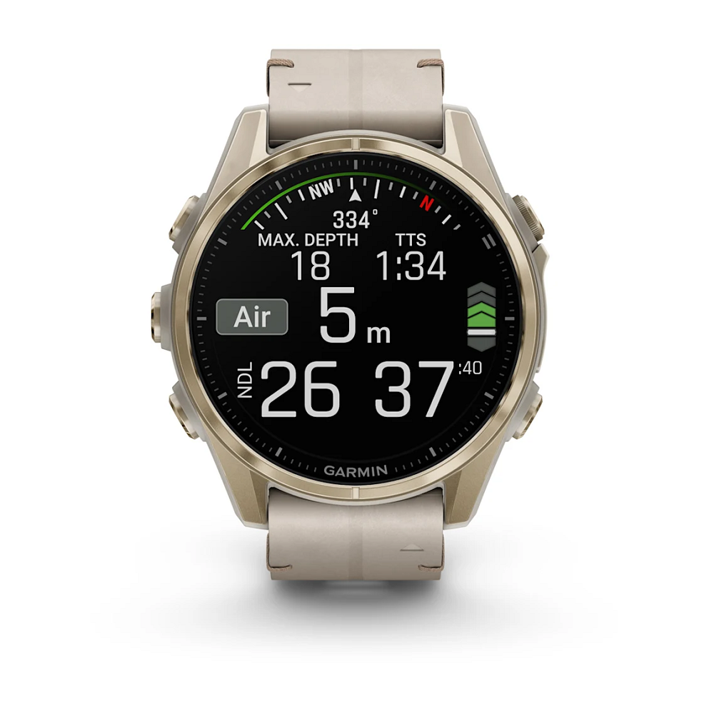 GARMIN Fenix 8 43 mm AMOLED Sapphire Soft Gold Stainless Steel/Fog Gray, 010-02903-40
