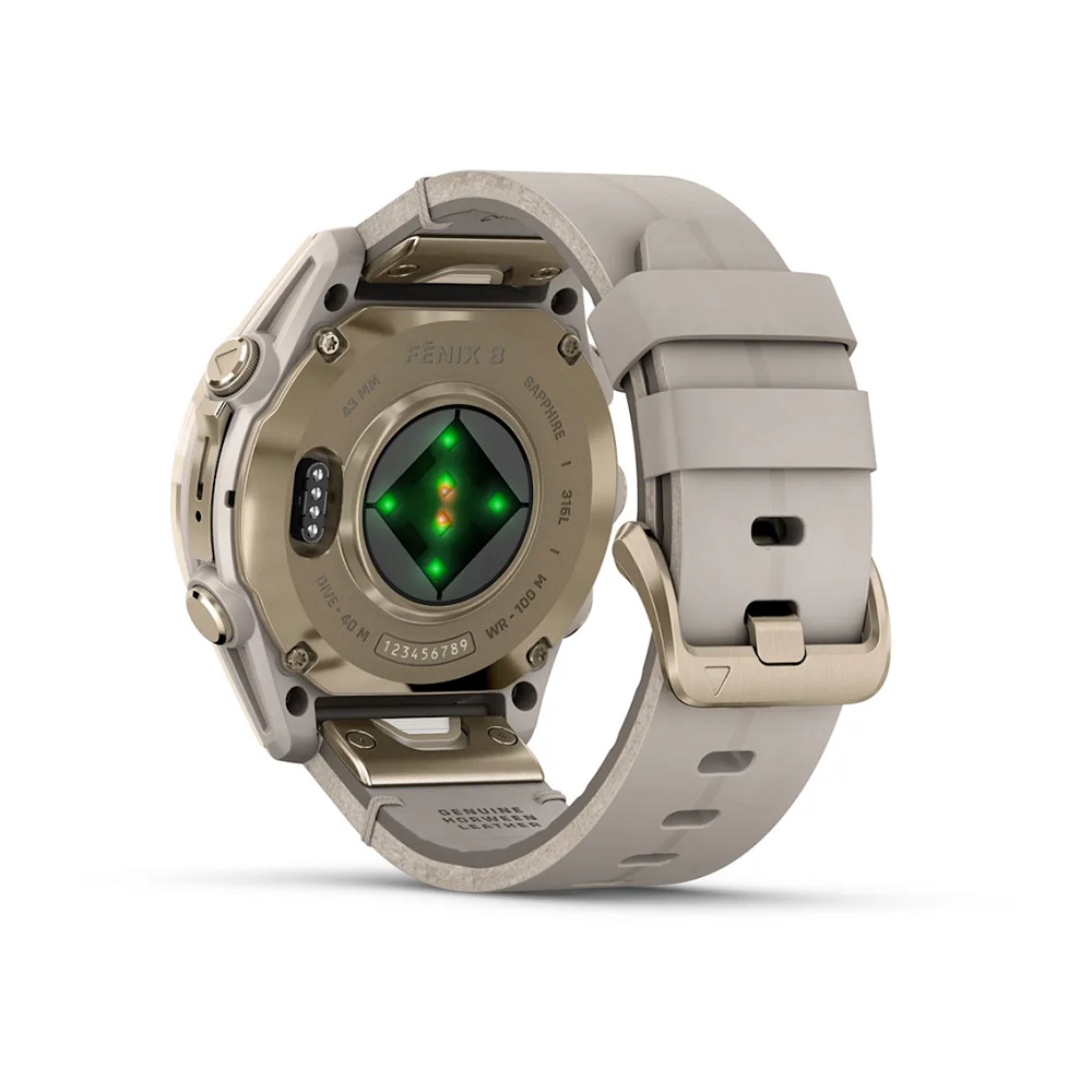 GARMIN Fenix 8 43 mm AMOLED Sapphire Soft Gold Stainless Steel/Fog Gray, 010-02903-40