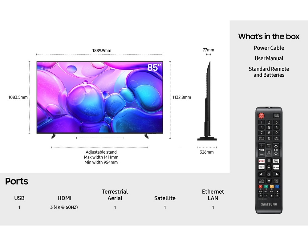 SAMSUNG OLED televizor QE83S90FAEXXH, 4K Ultra HD, Smart TV, Tizen OS, NQ4 AI Gen3 procesorr, Motion Xcelerator pri 144 Hz, grafitno crn