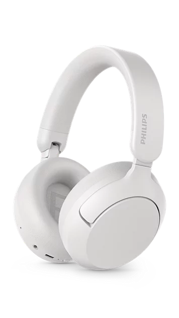 PHILIPS Bluetooth® slušalice TAH6000WT, prilagodljivo blokiranje buke, do 80h reprodukcije, (USB-C i 3.5mm), 5 mikrofona, bijele