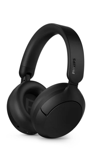 PHILIPS Bluetooth® slušalice TAH6000BK, prilagodljivo blokiranje buke, do 80h reprodukcije, (USB-C i 3.5mm), 5 mikrofona, crne