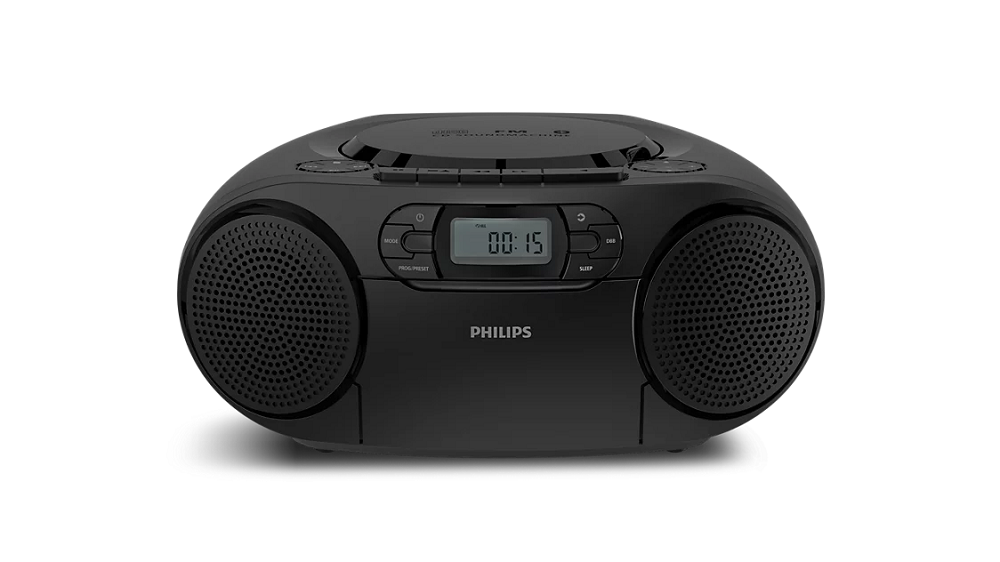 PHILIPS radio CD TAZ2200, FM radio, USB, kasetofon, Bluetooth, 3.5mm, crni