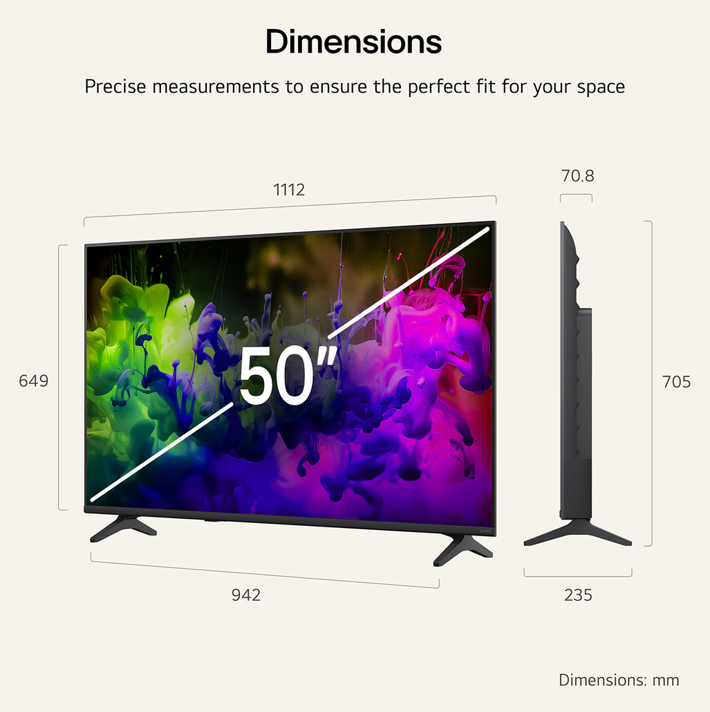 LG QNED MiniLED televizor 50QNED7EB3C, 4K Ultra HD, Smart TV, webOS 26, α7 AI Processor 4K Gen9, 60Hz, HDR10, ThinQ AI, AI Magični daljinski, Crni