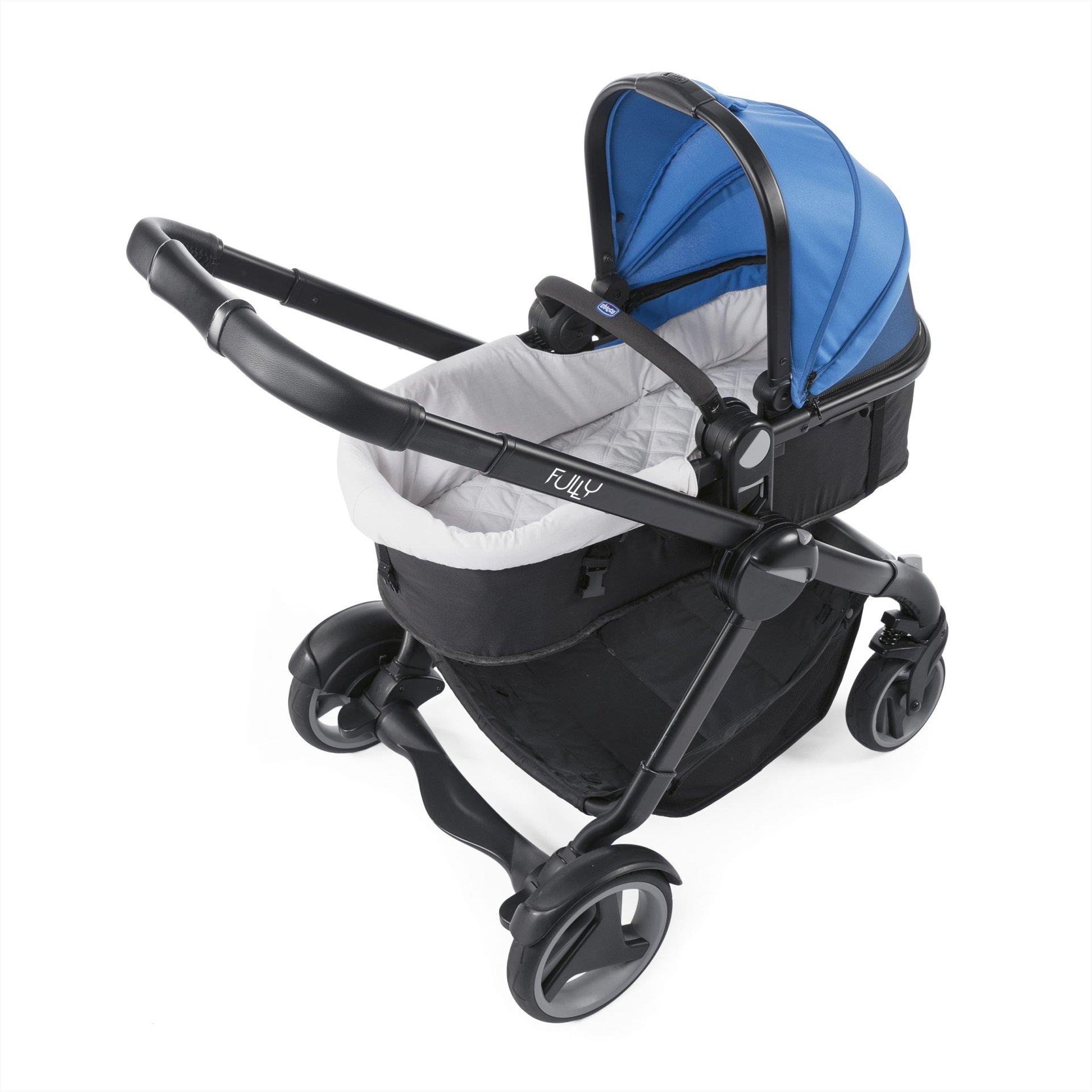 Chicco dječija kolica za blizance Fully, Power Blue u upotrebi