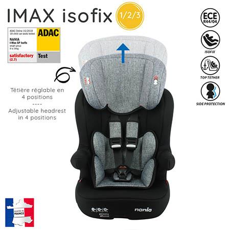Nania autosjedalica i-Max isofix tech grey, grupa 1/2/3 9–36 kg detalji