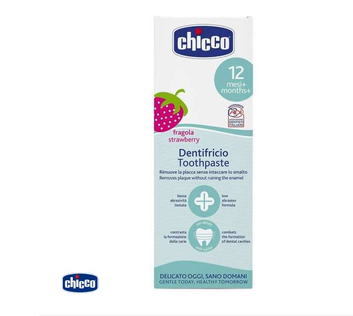 Chicco pasta za zube, jaGoda, 50 ml, 12m+, flourid