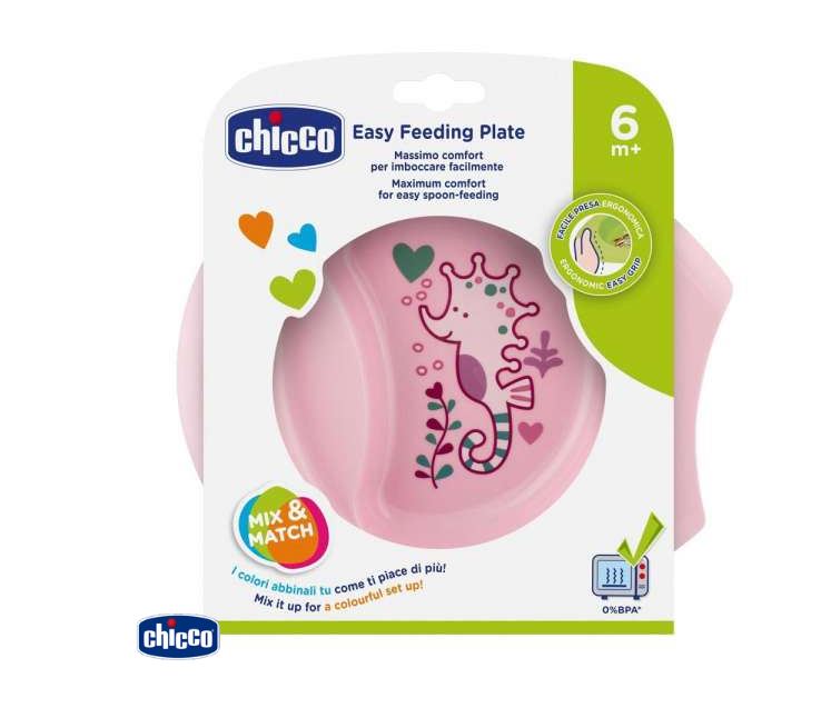 Chicco duboki Tanjir 6m+, ružičasta