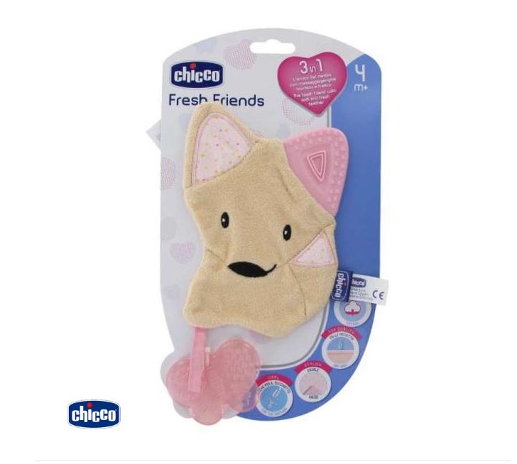 Chicco grickalica za zube 3u1 Fresh Friends, rozi